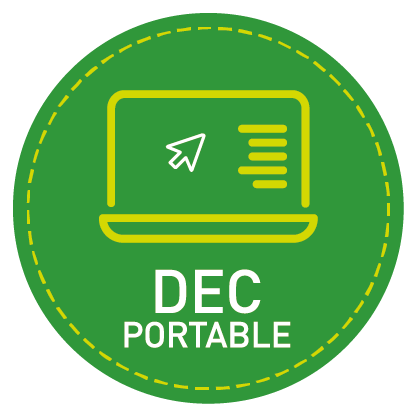 Pastille cliquable, rond vert DEC portable