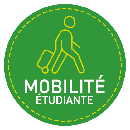 Pastille cliquable, rond vert Mobilité étudiante